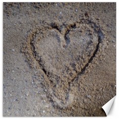 Heart In The Sand Canvas 16  X 16  (unframed)