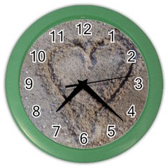 Heart In The Sand Wall Clock (color) by yoursparklingshop