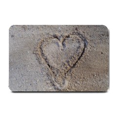 Heart In The Sand Small Door Mat by yoursparklingshop