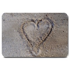 Heart In The Sand Large Door Mat by yoursparklingshop