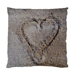 Heart In The Sand Cushion Case (single Sided)  by yoursparklingshop