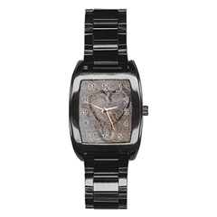 Heart In The Sand Stainless Steel Barrel Watch