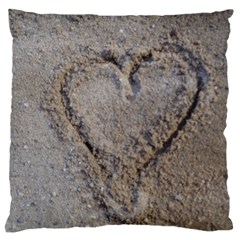 Heart In The Sand Standard Flano Cushion Case (two Sides) by yoursparklingshop