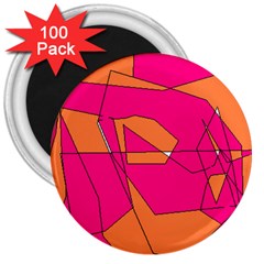 Red Orange 5000 3  Button Magnet (100 Pack)