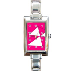 Pink White Art Kids 7000 Rectangular Italian Charm Watch