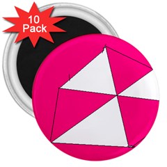 Pink White Art Kids 7000 3  Button Magnet (10 Pack)