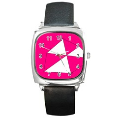 Pink White Art Kids 7000 Square Leather Watch