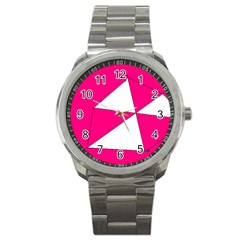 Pink White Art Kids 7000 Sport Metal Watch