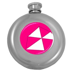 Pink White Art Kids 7000 Hip Flask (round) by yoursparklingshop