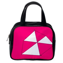 Pink White Art Kids 7000 Classic Handbag (one Side)