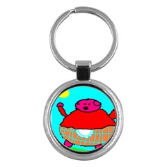 Sweet Pig Knoremans, Art By Kids Key Chain (round)