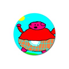 Sweet Pig Knoremans, Art By Kids Magnet 3  (round) by yoursparklingshop