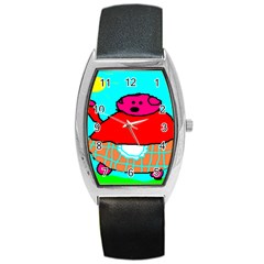 Sweet Pig Knoremans, Art By Kids Tonneau Leather Watch