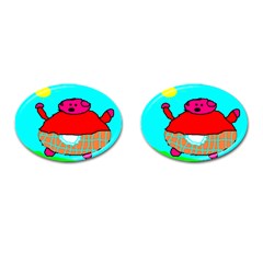 Sweet Pig Knoremans, Art By Kids Cufflinks (oval)