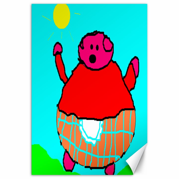 Sweet Pig Knoremans, Art by Kids Canvas 20  x 30  (Unframed)