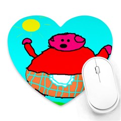 Sweet Pig Knoremans, Art By Kids Mouse Pad (heart) by yoursparklingshop