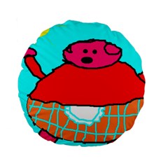 Sweet Pig Knoremans, Art By Kids Standard 15  Premium Round Cushion 