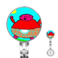 Sweet Pig Knoremans, Art By Kids Stainless Steel Nurses Watch