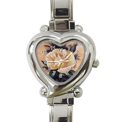 Yellow Rose Heart Italian Charm Watch 