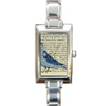 Bird Rectangular Italian Charm Watch Front