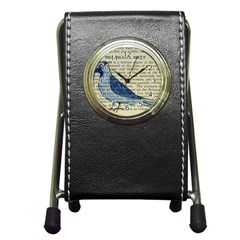 Bird Stationery Holder Clock