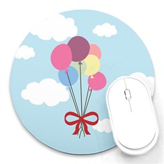 Balloons 8  Mouse Pad (round) by Kathrinlegg