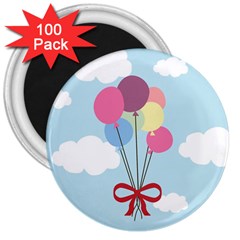 Balloons 3  Button Magnet (100 Pack) by Kathrinlegg