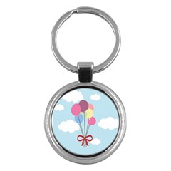 Balloons Key Chain (round) by Kathrinlegg