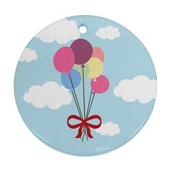 Balloons Round Ornament (two Sides) by Kathrinlegg