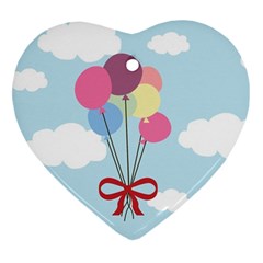 Balloons Heart Ornament (two Sides) by Kathrinlegg