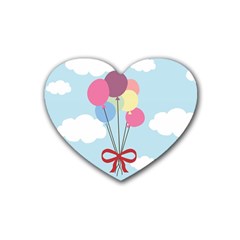 Balloons Drink Coasters 4 Pack (heart)  by Kathrinlegg