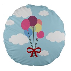 Balloons Large 18  Premium Flano Round Cushion  by Kathrinlegg