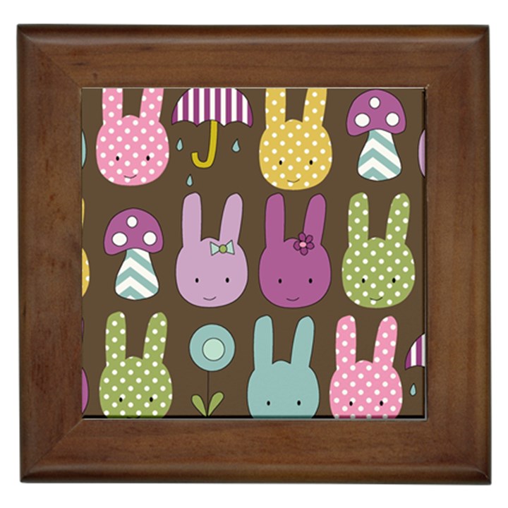 Bunny  Framed Ceramic Tile