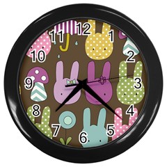 Bunny  Wall Clock (black) by Kathrinlegg