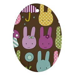 Bunny  Oval Ornament (two Sides) by Kathrinlegg