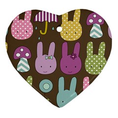 Bunny  Heart Ornament (two Sides) by Kathrinlegg