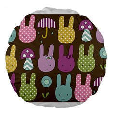 Bunny  Large 18  Premium Round Cushion  by Kathrinlegg