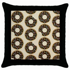 Donuts Black Throw Pillow Case