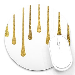 Gold Glitter Paint 8  Mouse Pad (round)