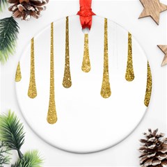 Gold Glitter Paint Round Ornament