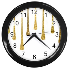 Gold Glitter Paint Wall Clock (black) by Kathrinlegg