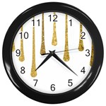 Gold Glitter Paint Wall Clock (Black) Front