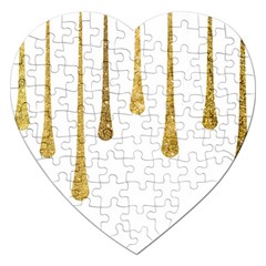 Gold Glitter Paint Jigsaw Puzzle (heart) by Kathrinlegg