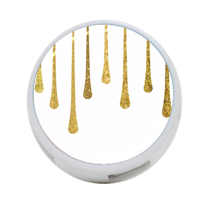 Gold Glitter Paint 4-Port USB Hub (Two Sides)