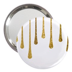 Gold Glitter Paint 3  Handbag Mirror by Kathrinlegg