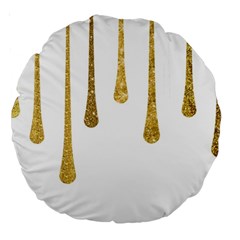 Gold Glitter Paint Large 18  Premium Round Cushion  by Kathrinlegg