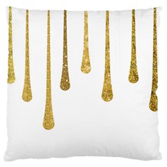 Gold Glitter Paint Large Flano Cushion Case (one Side)