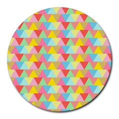 Triangle Pattern 8  Mouse Pad (round) by Kathrinlegg