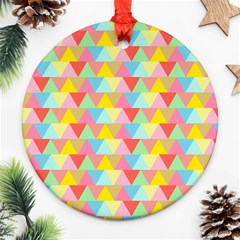 Triangle Pattern Round Ornament by Kathrinlegg