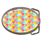 Triangle Pattern Belt Buckle (Oval) Front